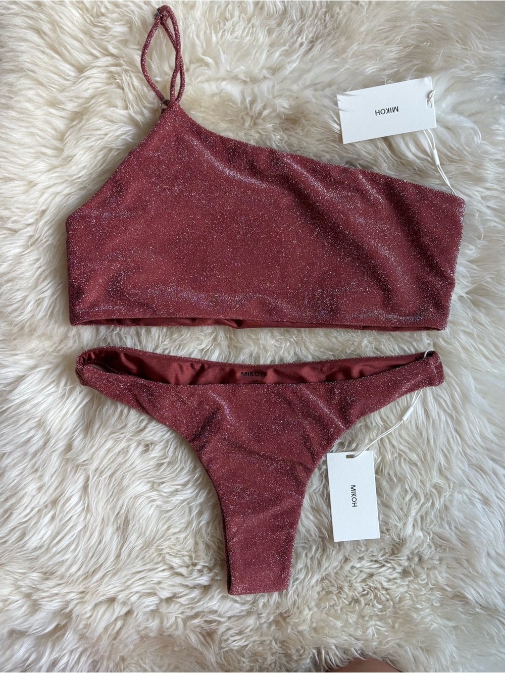 MIKOH LUREX Bikini SET!  Papara Bottom & Albi Top. NWT! Size Large